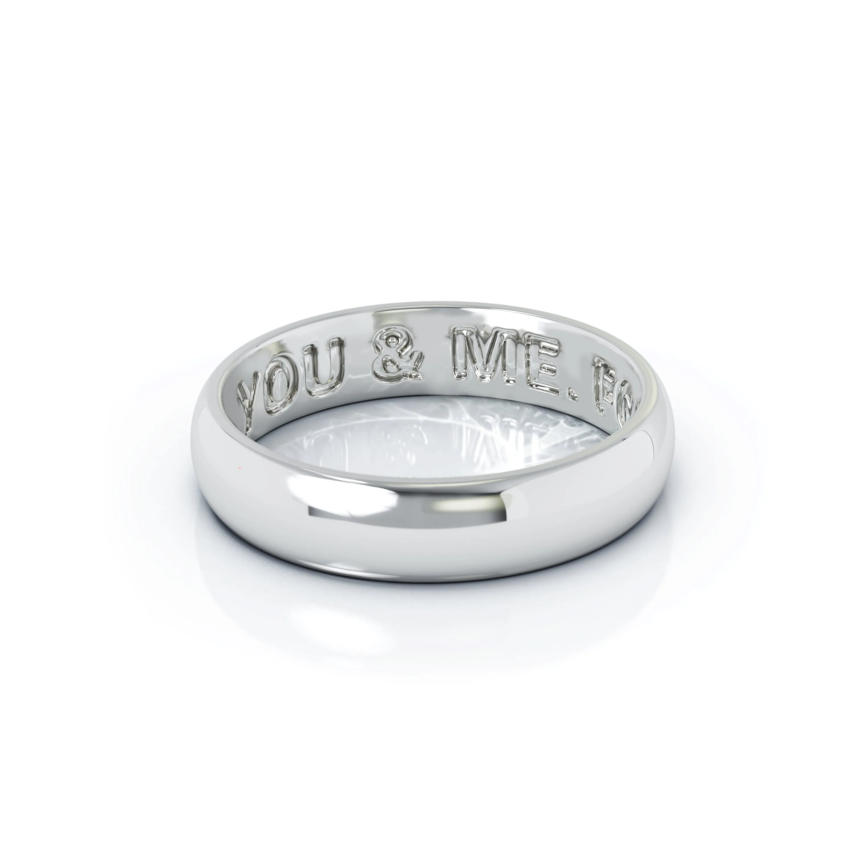 Domed Profile 4.5MM High Polished Wedding Band in 14K Gold
