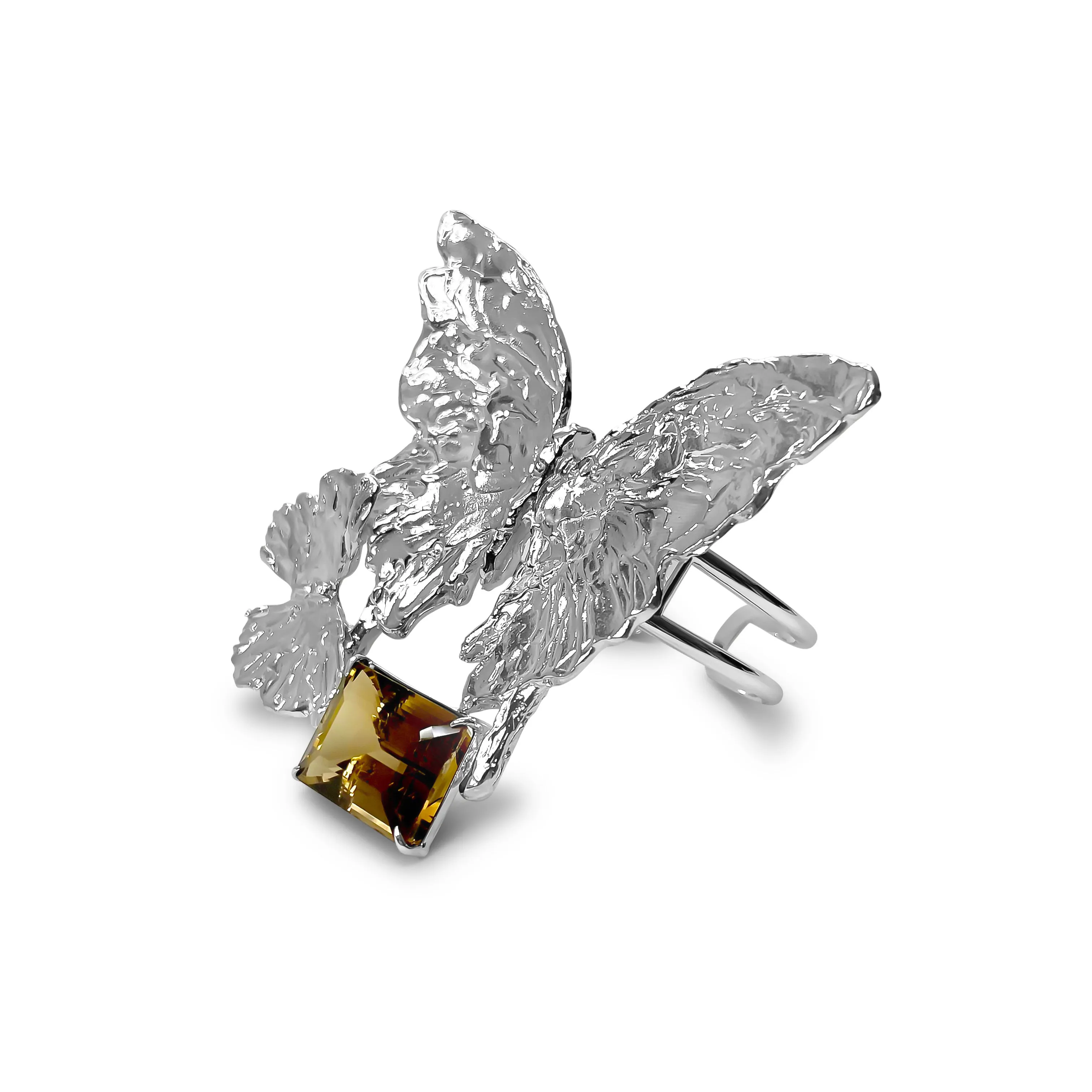 Double Butterfly Cuff in Citrine