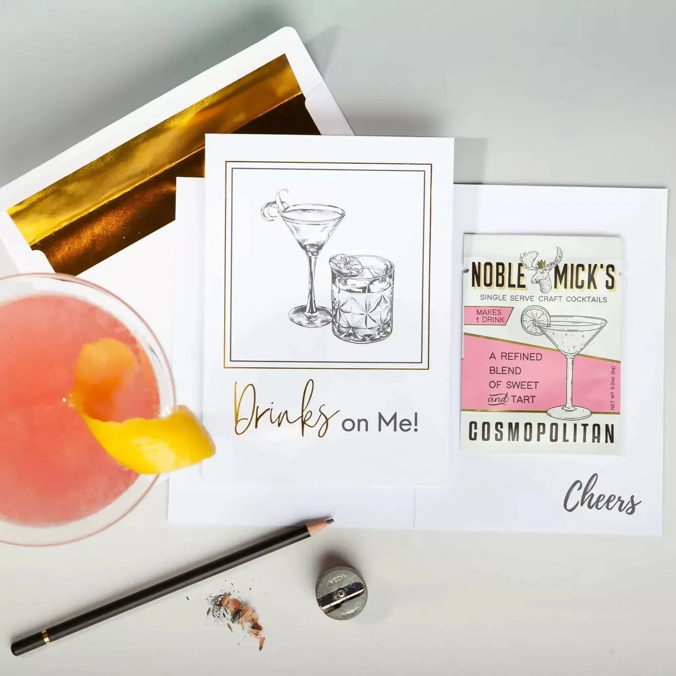 Drink’s On Me Cocktail Greeting Cards