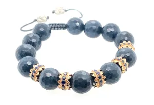 DUMORTIERITE BEADED PULL BRACELET