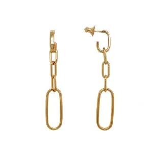 Elegance 18K Yellow Gold Vermeil Link Drop Earrings