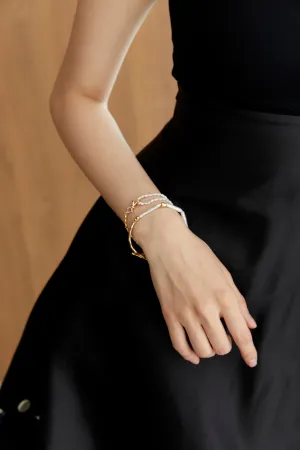 Elongated White Pearl Bracelet