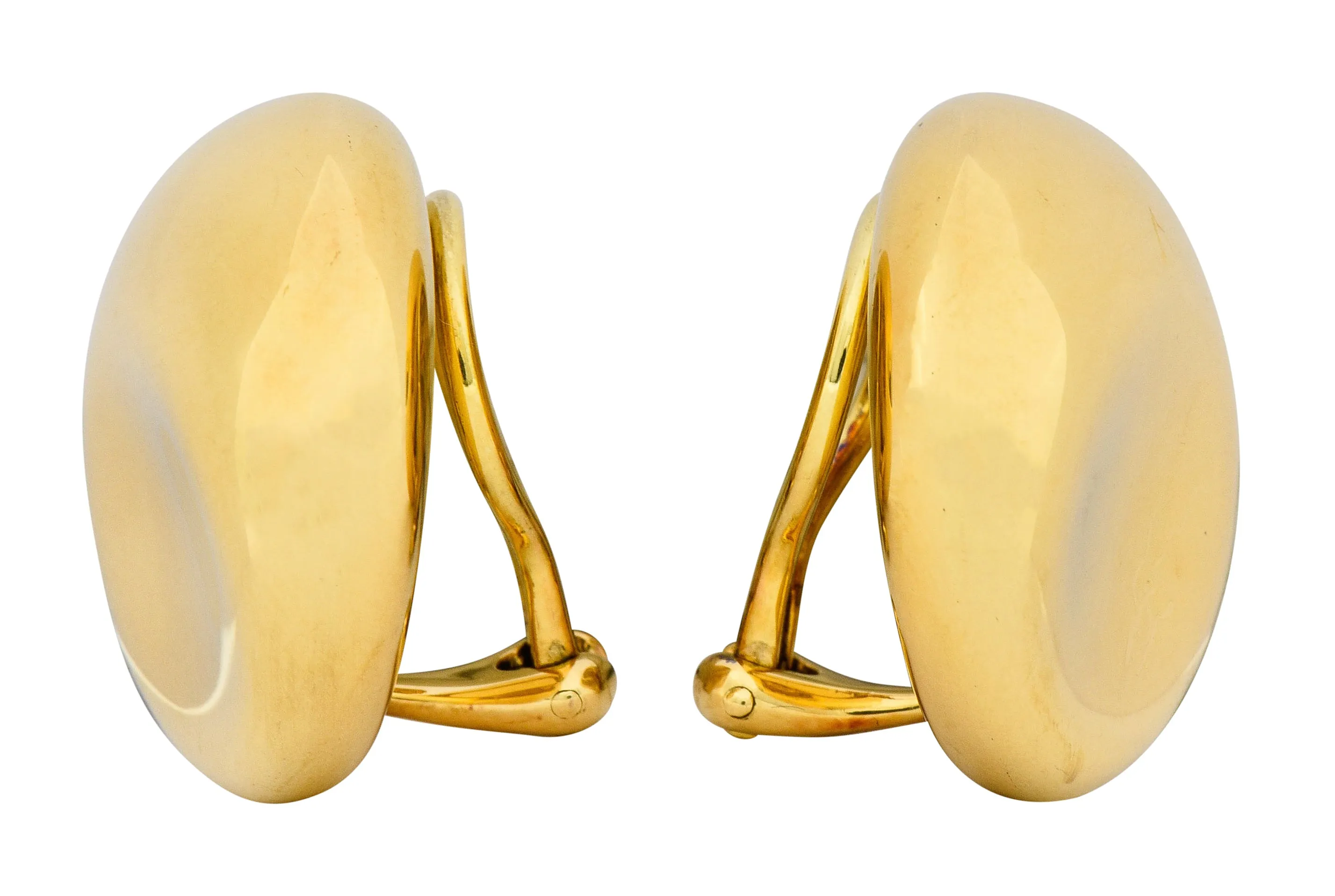 Elsa Peretti Tiffany & Co. Vintage 18 Karat Gold Bean Ear-Clip Earrings