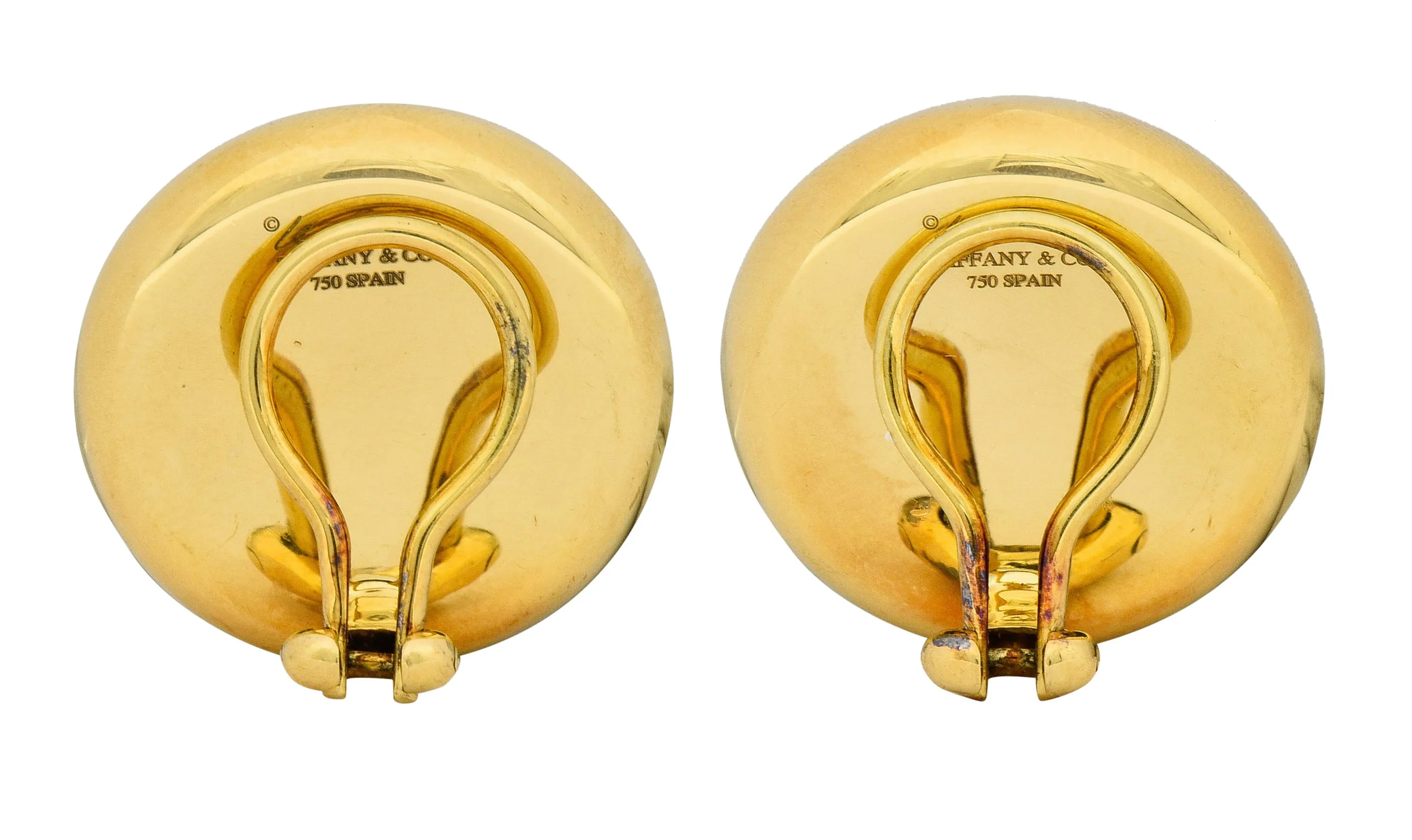 Elsa Peretti Tiffany & Co. Vintage 18 Karat Gold Bean Ear-Clip Earrings