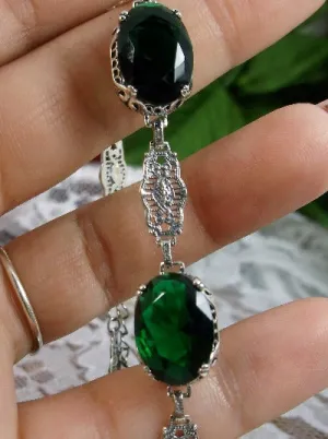 Emerald Green Bracelet, Edwardian Reproduction Jewelry #B70