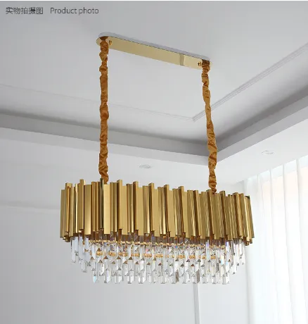 Empire Rectangular Chandelier with Crystals