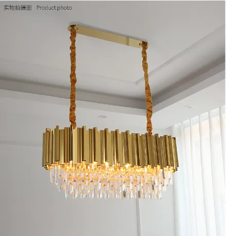 Empire Rectangular Chandelier with Crystals