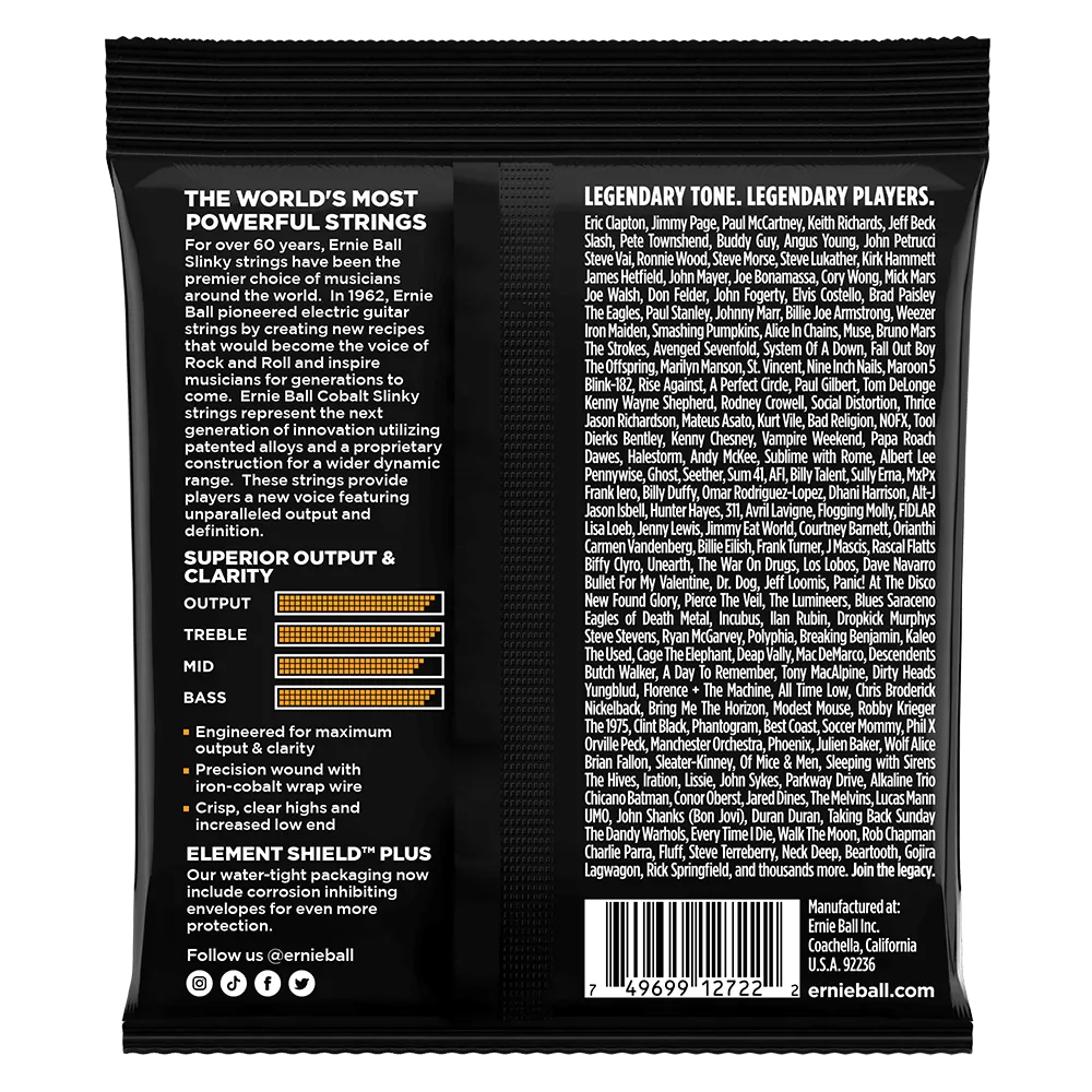 Ernie Ball Hybrid Slinky Cobalt Electric Guitar Strings, 9-46 Gauge