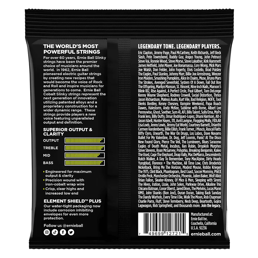Ernie Ball Regular Slinky Cobalt Electric Guitar Strings, 10-46 gauge