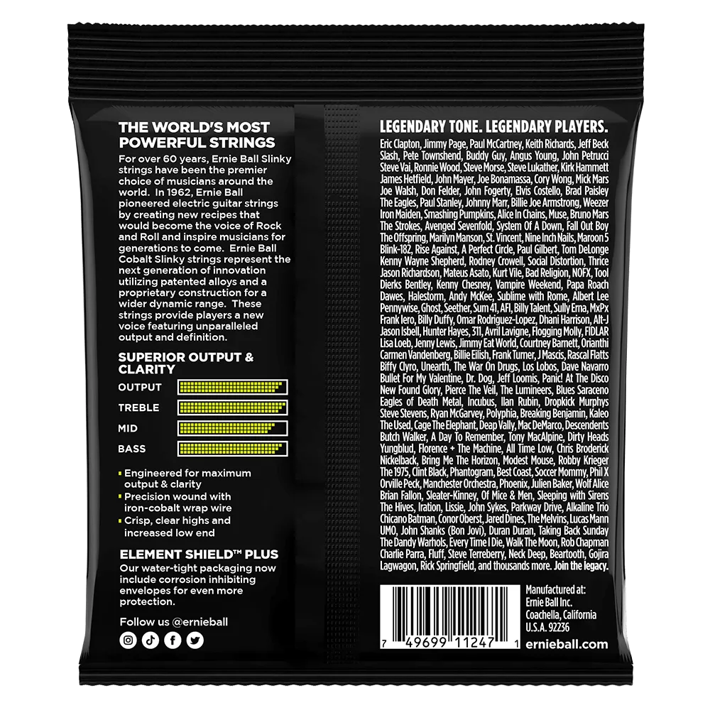 Ernie Ball Regular Slinky Cobalt Electric Guitar Strings 3 Pieces Pack, 10-46 Gauge