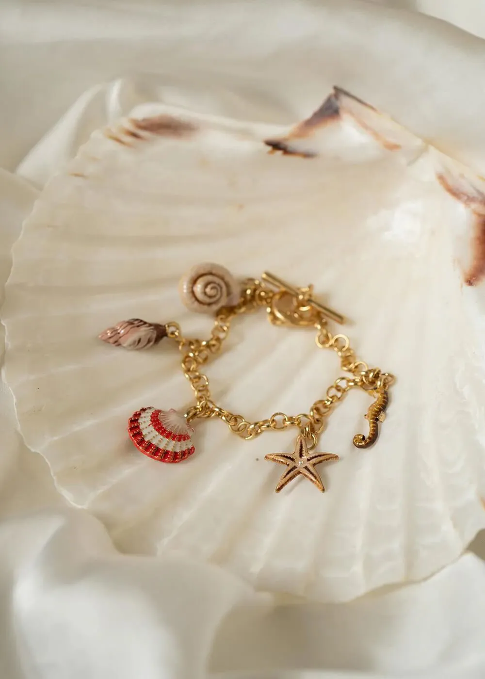 Fable England Shell Charm Bracelet With 5 Charms