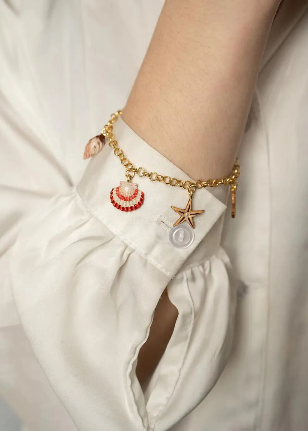 Fable England Shell Charm Bracelet With 5 Charms