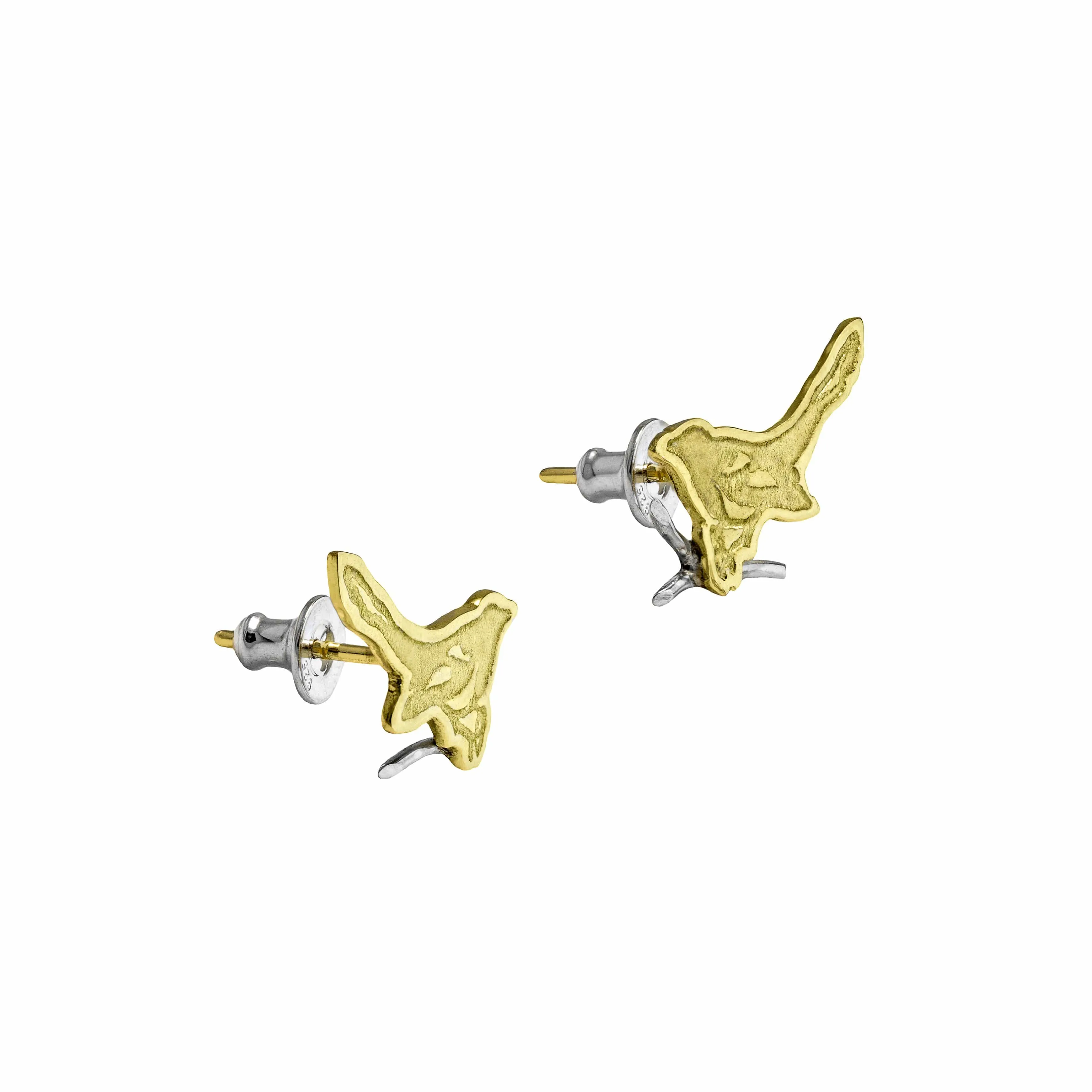 Fairtrade Yellow Gold Magpie Stud Earrings | 18ct