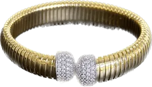 Federica Rossi bronze bracelet in tubogas jersey and zirconi at the gold laminate ends 18kt fr.br.12