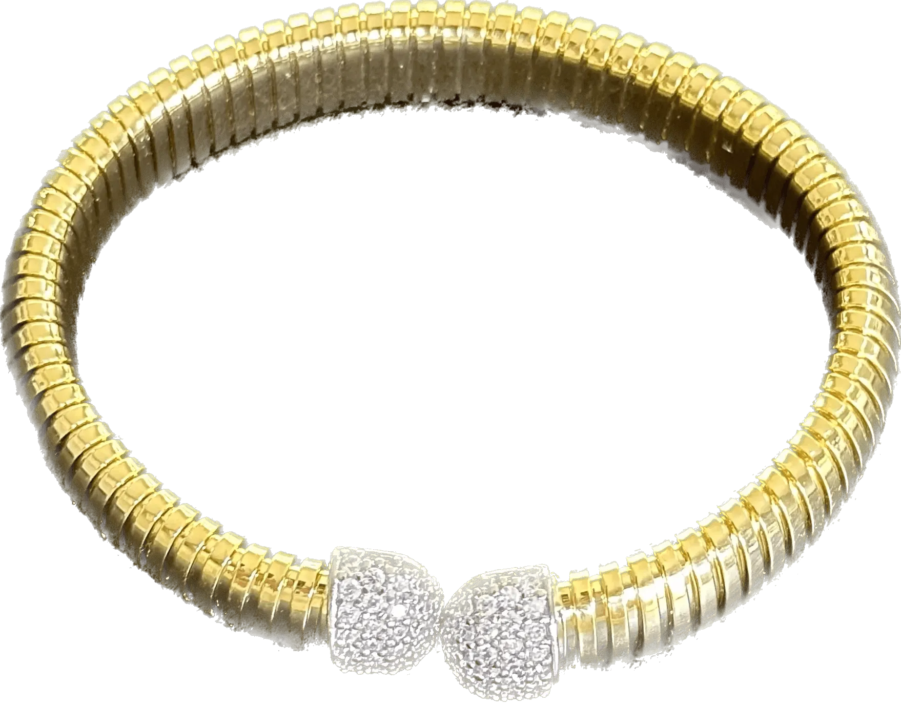Federica Rossi bronze bracelet in tubogas jersey and zirconi at the gold laminate ends 18kt fr.br.12