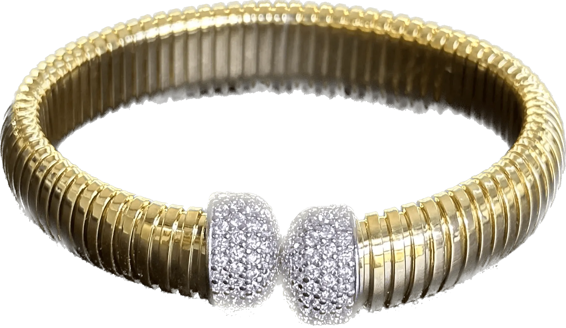 Federica Rossi bronze bracelet in tubogas jersey and zirconi at the gold laminate ends 18kt fr.br.12