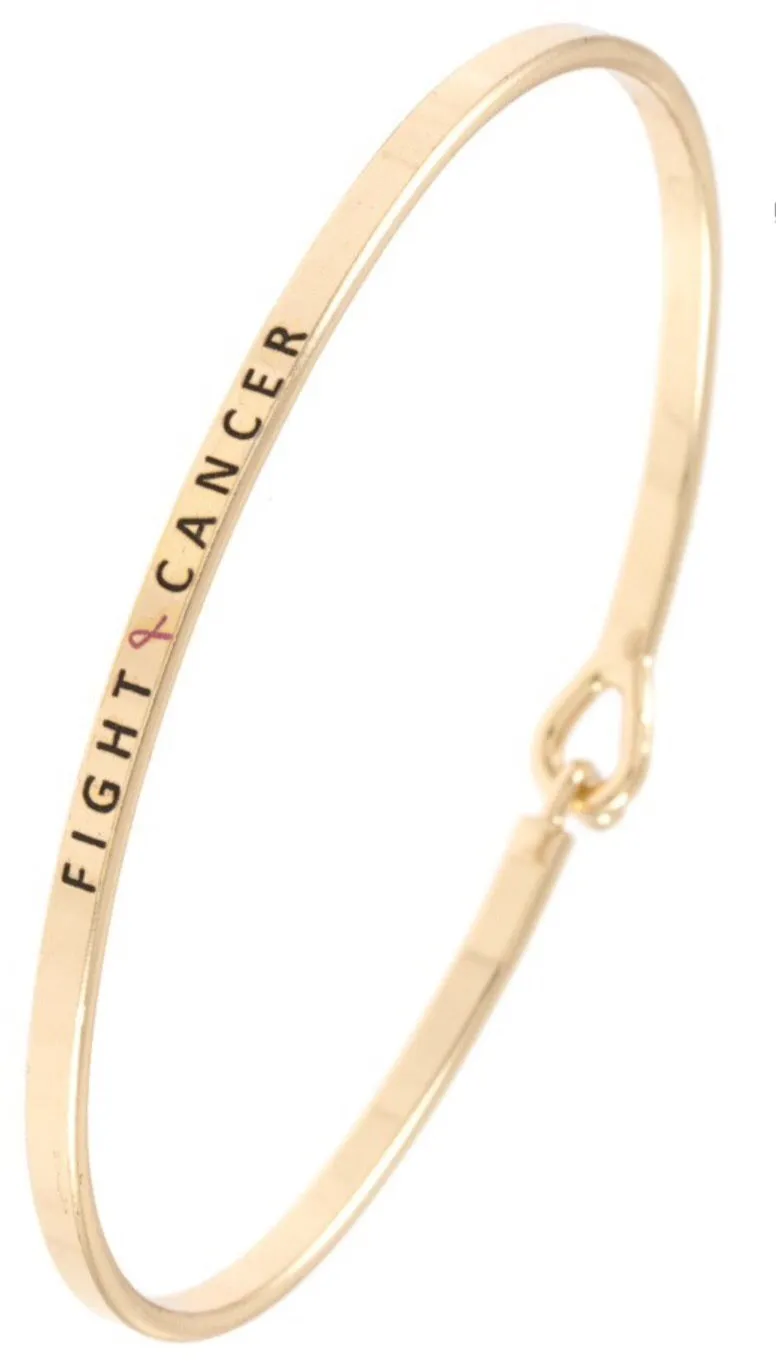 “Fight Cancer” Inspirational Bangle Bracelet