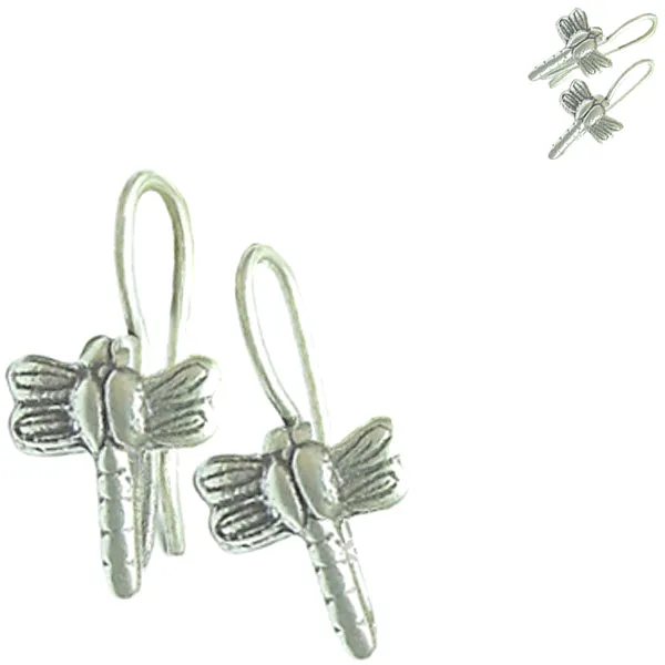 Findings: Ear wires Thai Karen Hill Tribe Dragonfly earwires - 1 pair