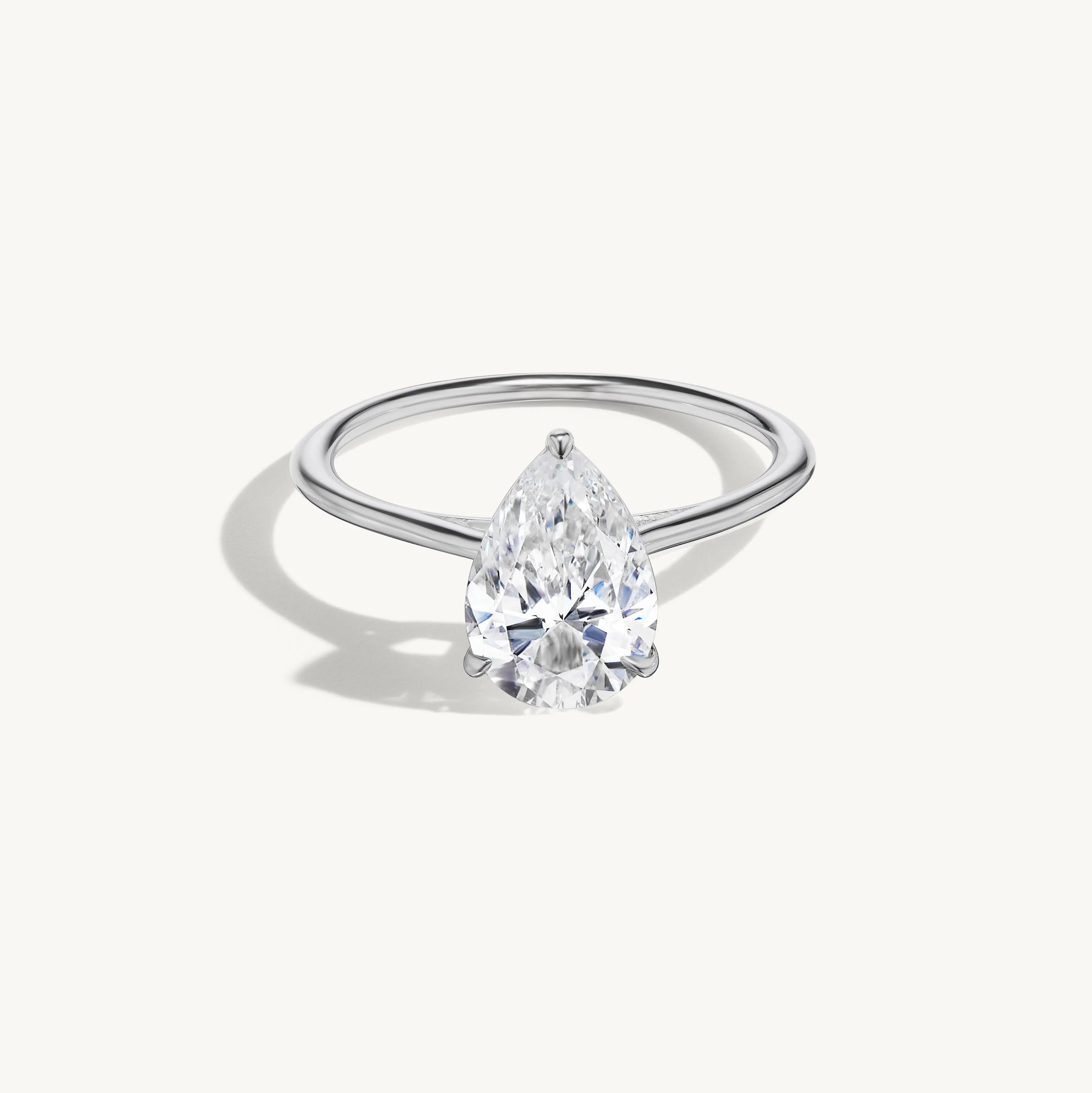Floating Pear Engagement Ring