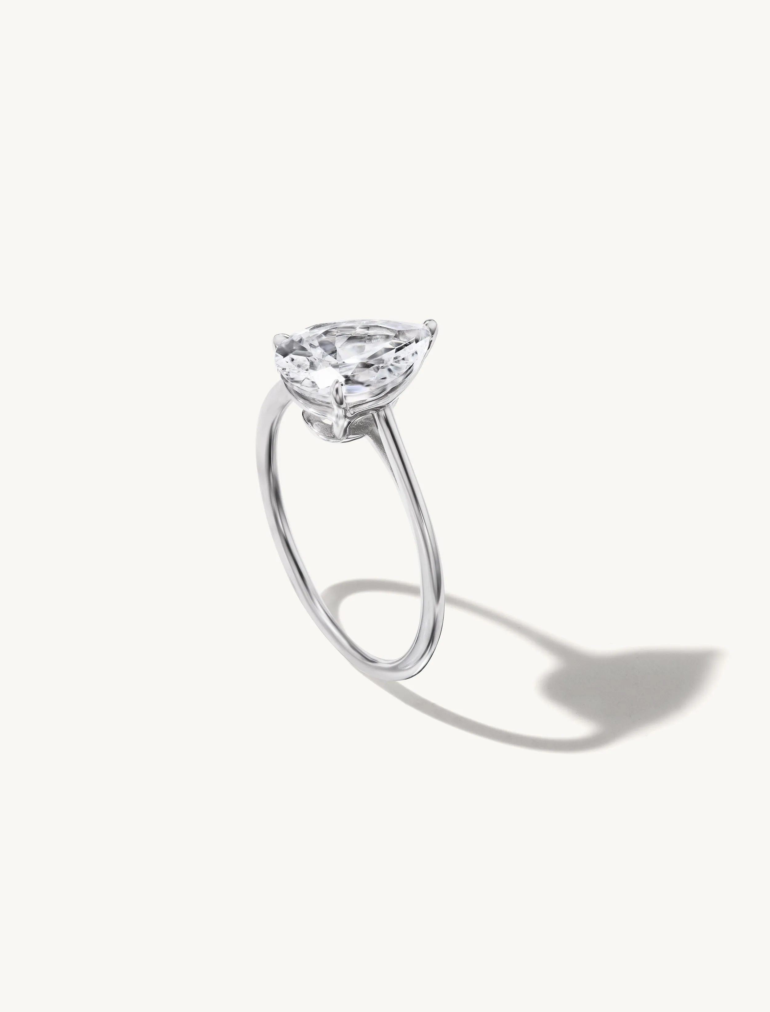 Floating Pear Engagement Ring