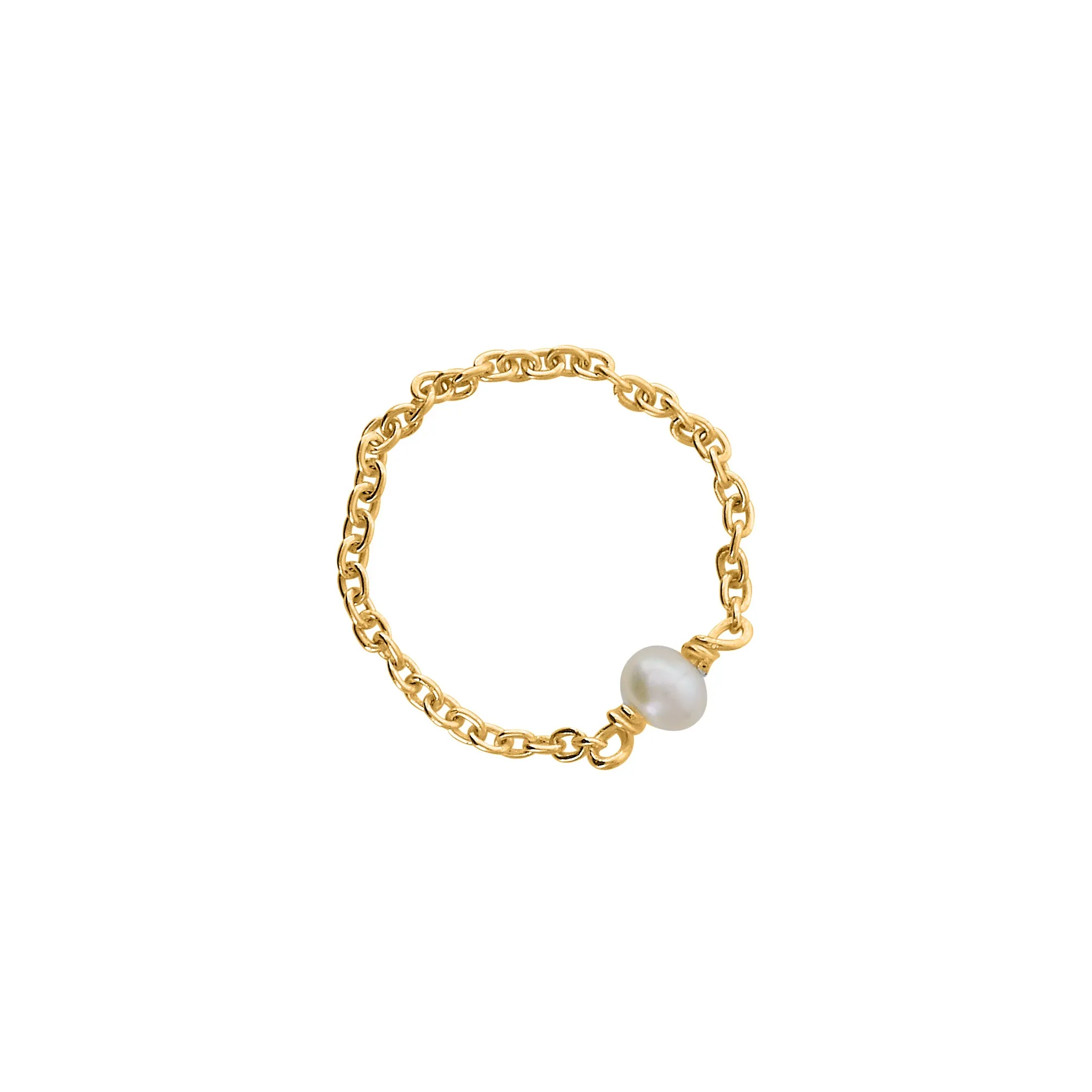 FLOATING PEARL RING gold plated