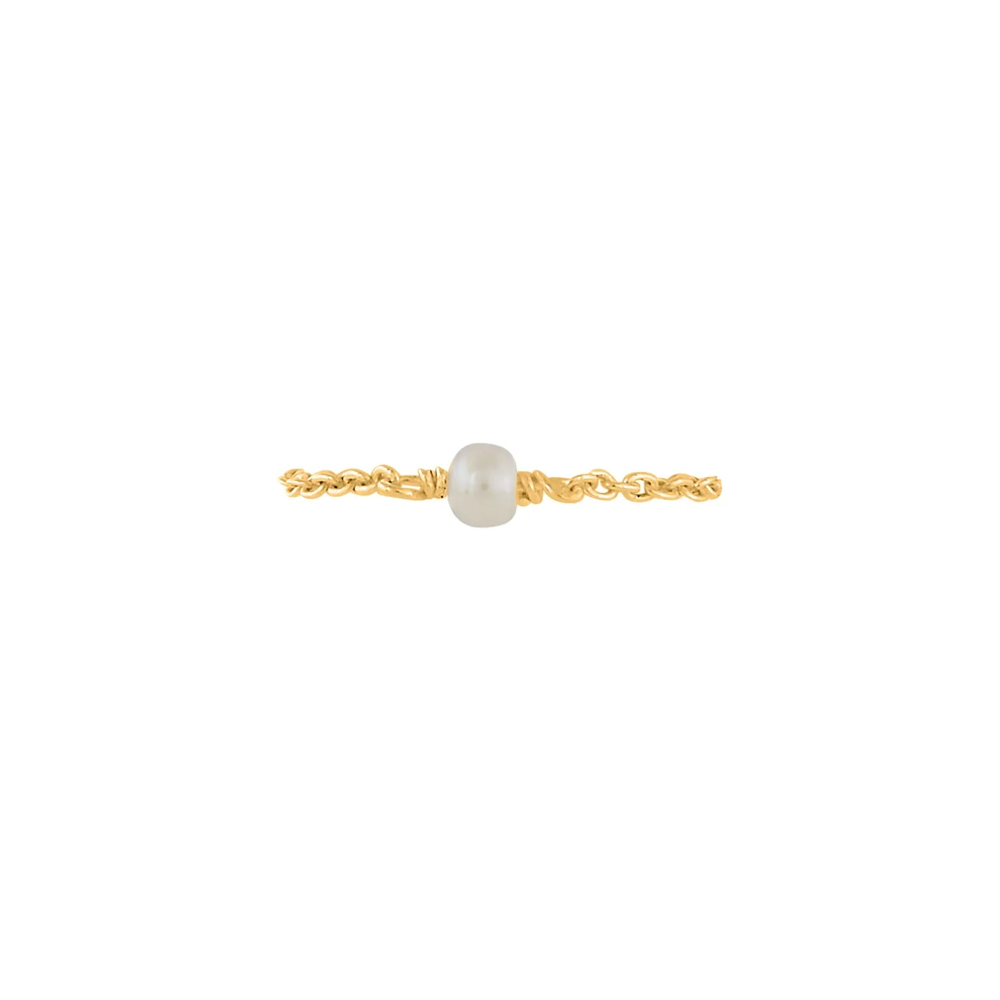 FLOATING PEARL RING gold plated