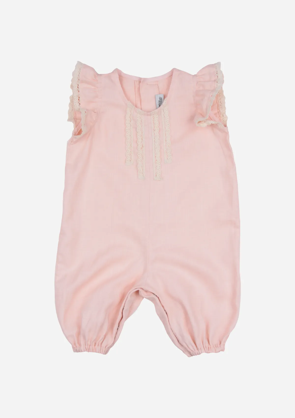 Flutter Sleeve Lace Overall, Peach