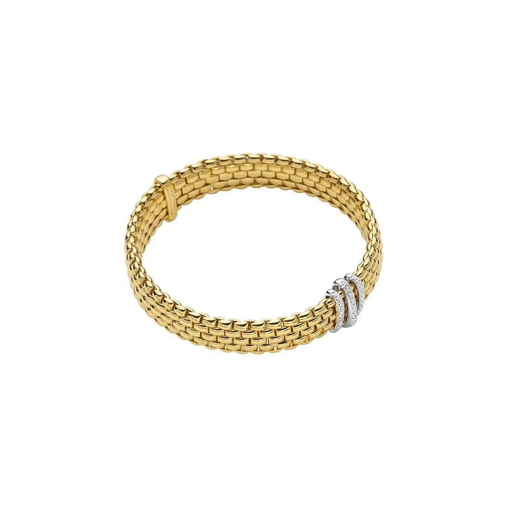 Fope 18k Yellow Gold Panorama Bracelet With Diamonds