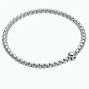 Fope Eka 18k White Gold Flex'It Black Diamond Bracelet - Extra-Large