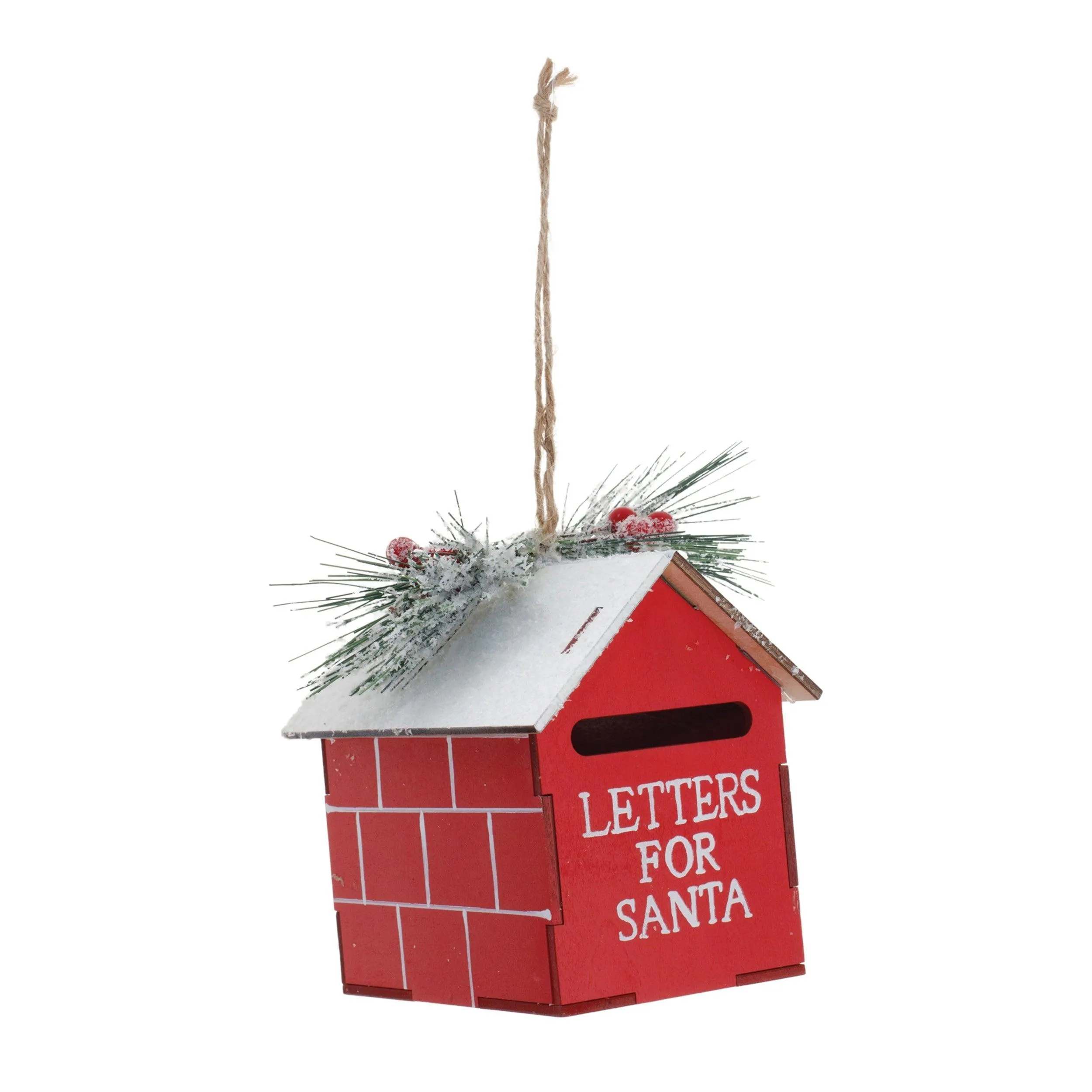 Frosted Metal Mailbox Oranment (Set of 2)
