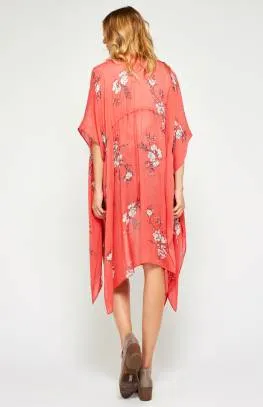 Gentle Fawn Lumiere Wrap Kimono | Sketch Rose of Sharon, White Alyssum Sketch