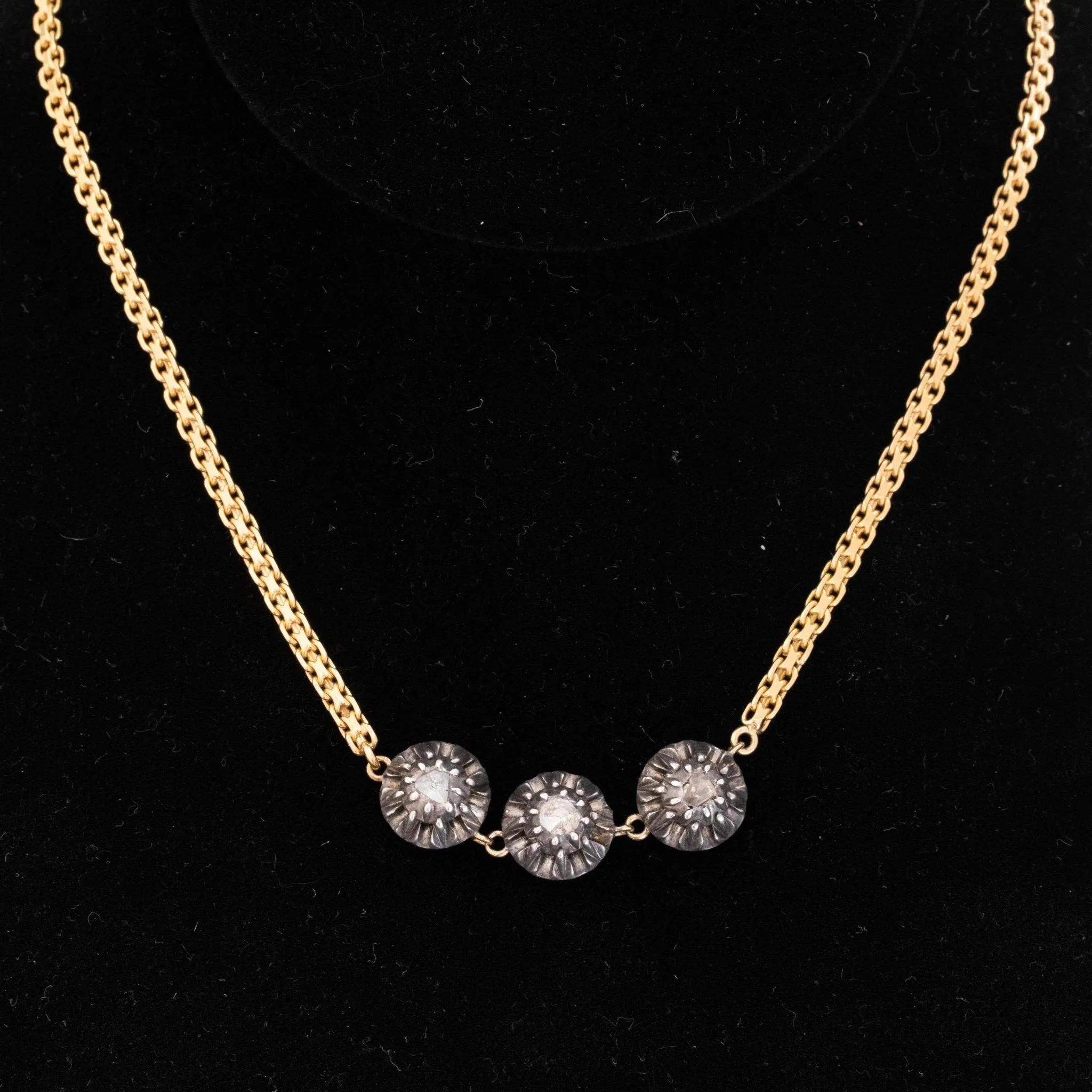 Georgian French Diamond Collet Necklace