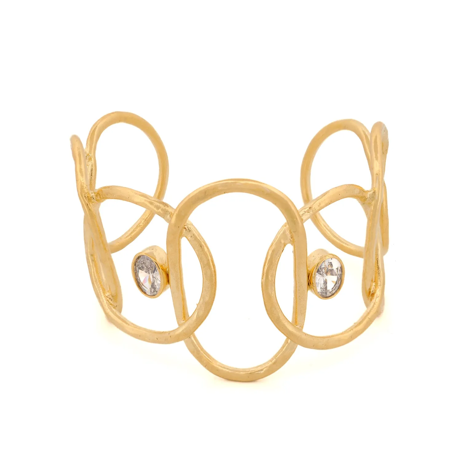 Gold & Diamond Chunky Cuff Bracelet