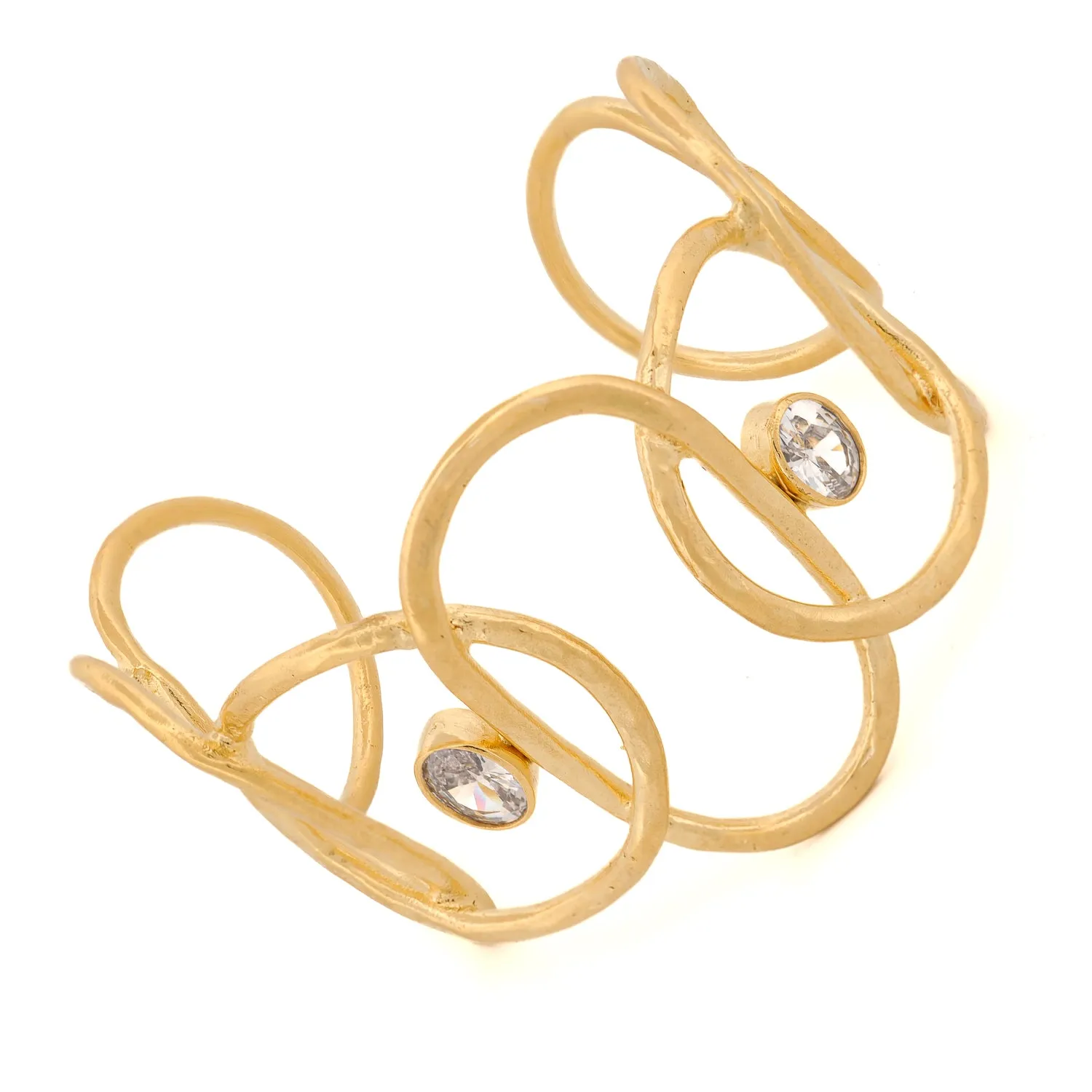Gold & Diamond Chunky Cuff Bracelet