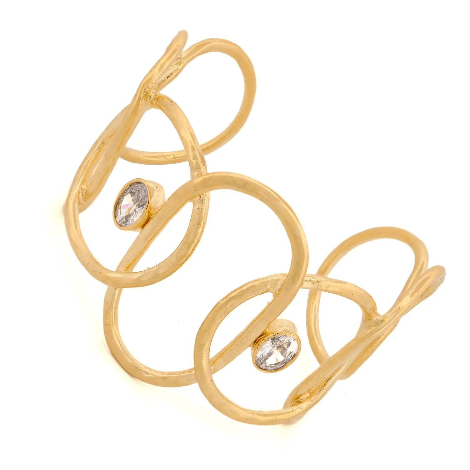 Gold & Diamond Chunky Cuff Bracelet