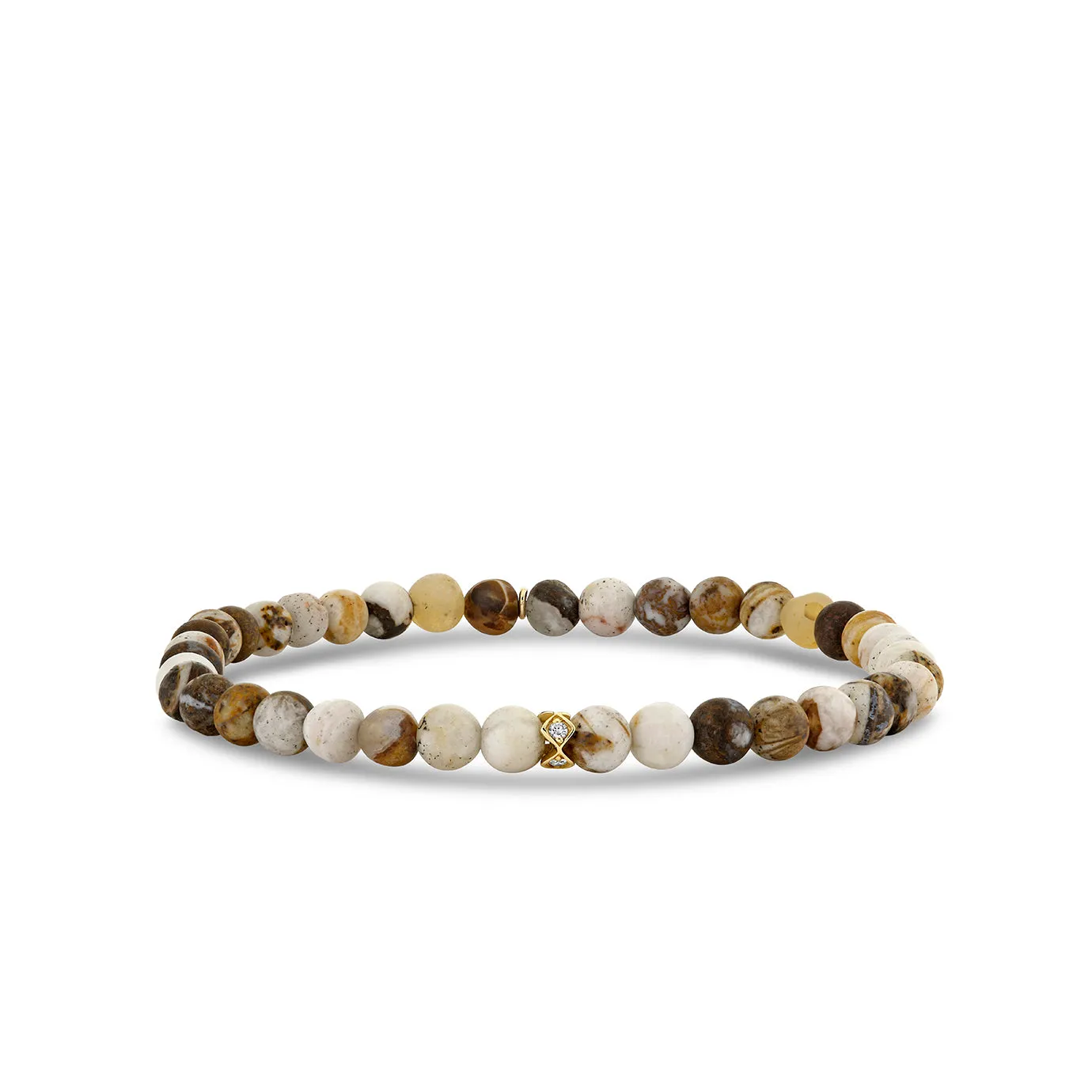 Gold & Diamond Eternity Rondelle on Wooden Opal