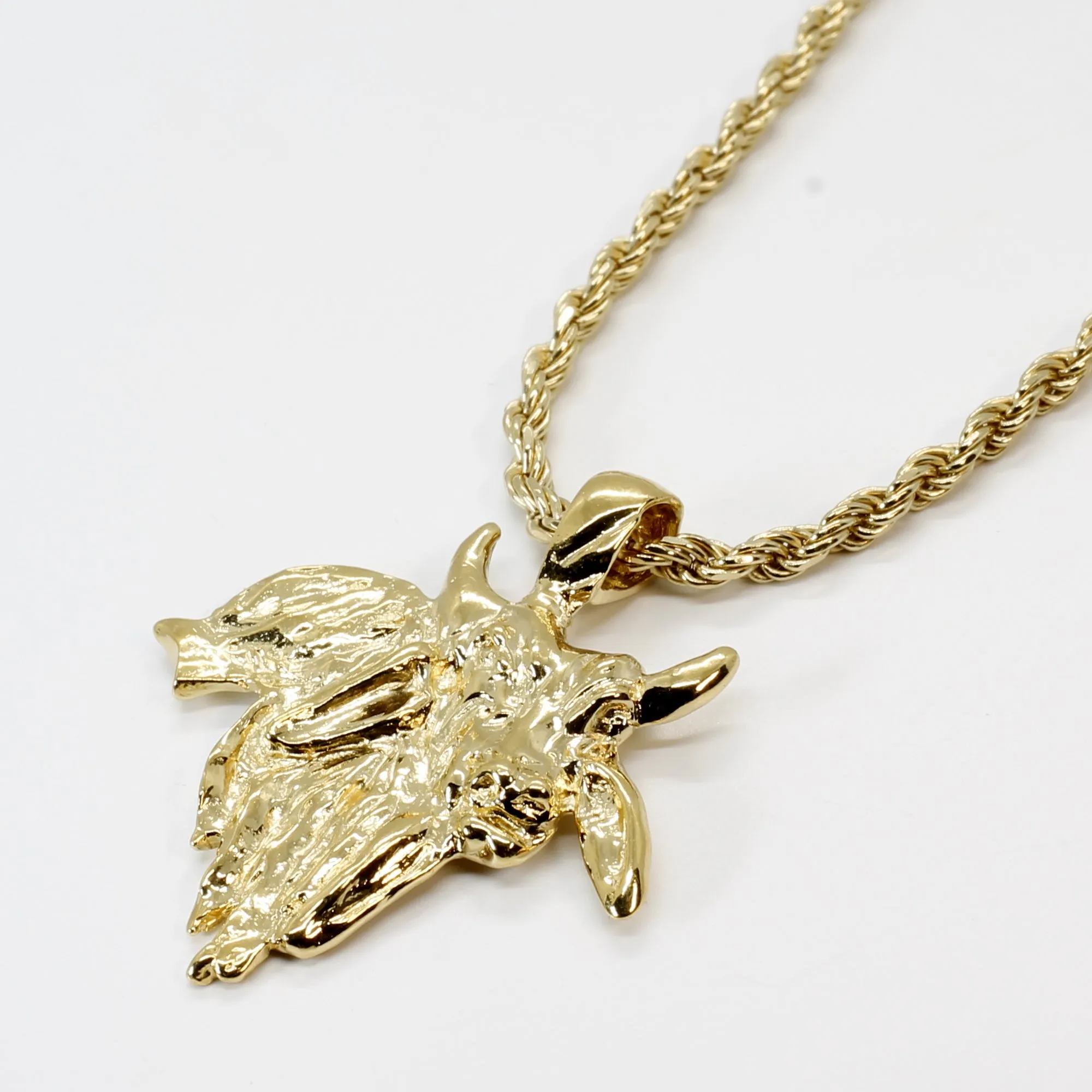 Gold Brahman Bull Necklace for him in 14kt Gold Vermeil