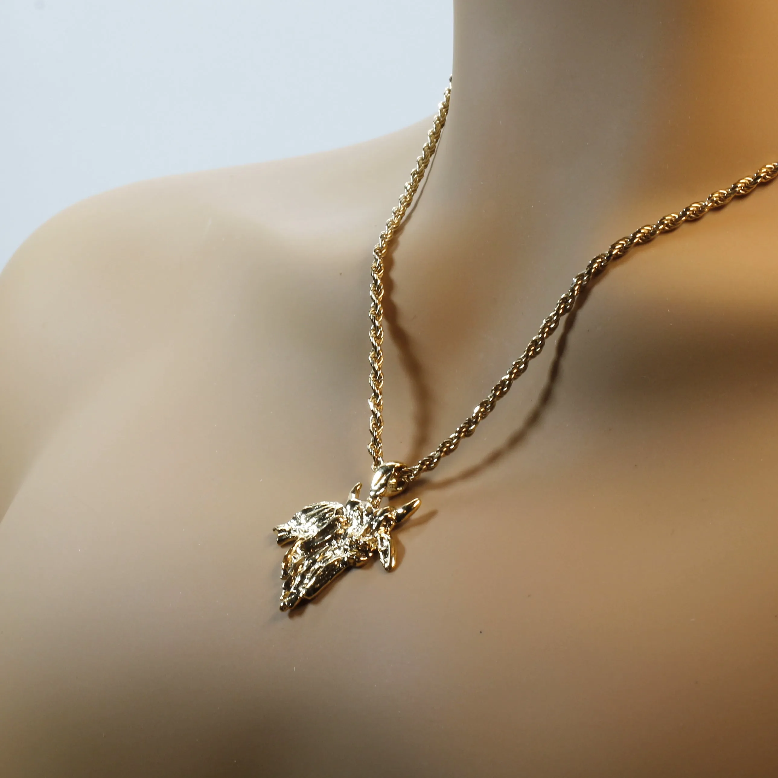 Gold Brahman Bull Necklace for him in 14kt Gold Vermeil