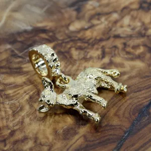 Gold Calf Slide Charm made in 14kt Gold Vermeil for slide bracelet