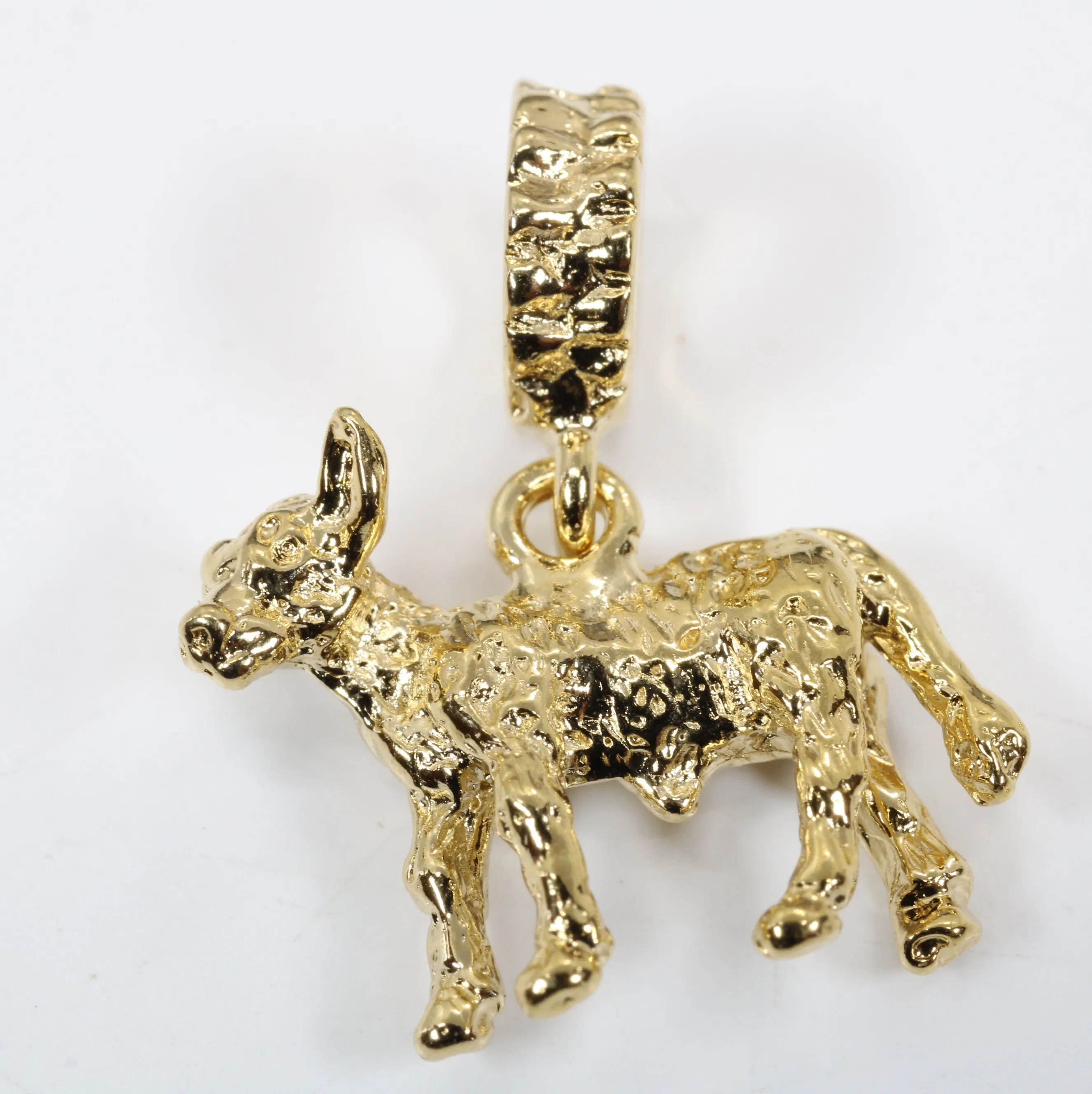 Gold Calf Slide Charm made in 14kt Gold Vermeil for slide bracelet