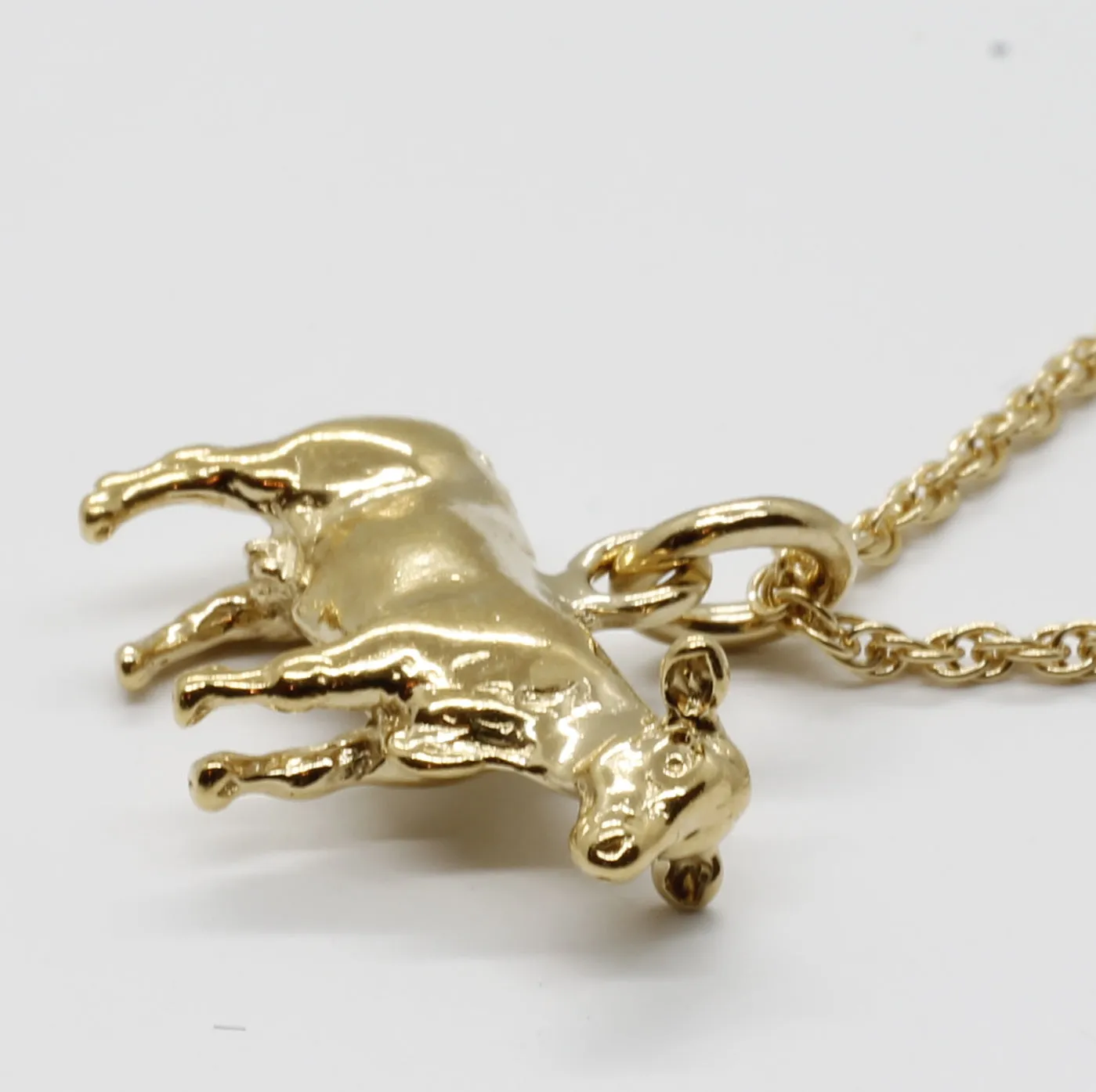 Gold Cow Necklace Gift for Her made in 14kt Gold Vermeil