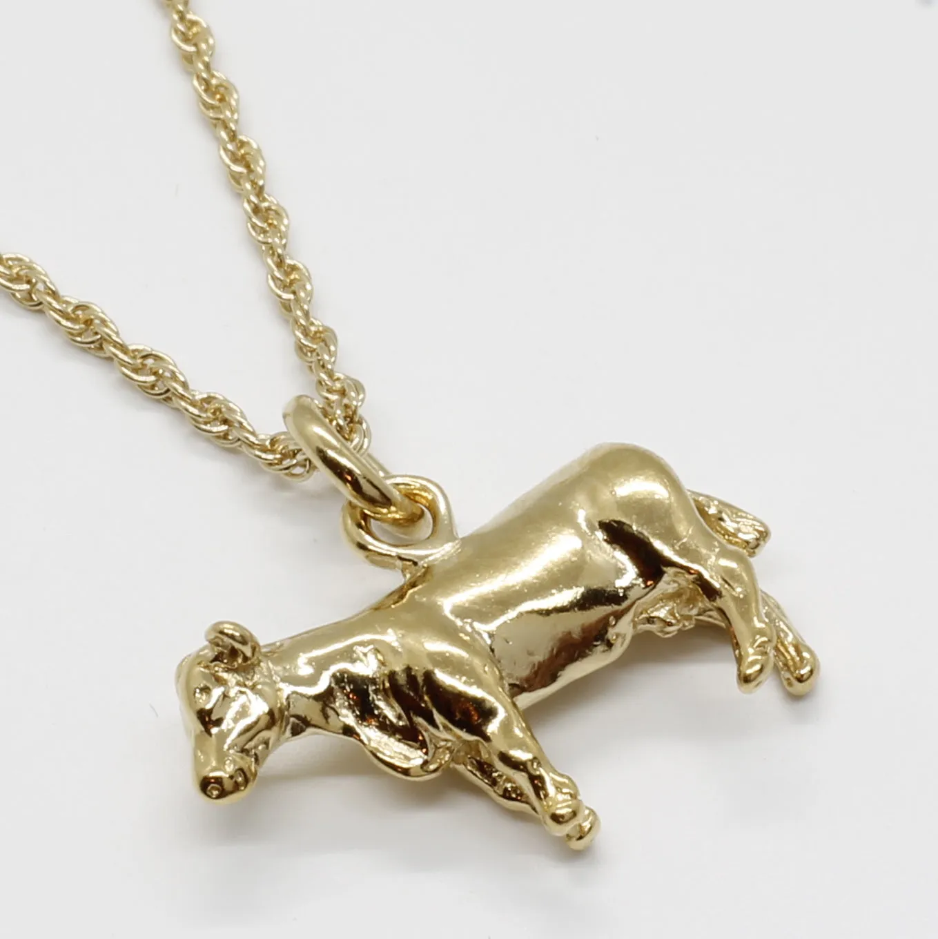 Gold Cow Necklace Gift for Her made in 14kt Gold Vermeil