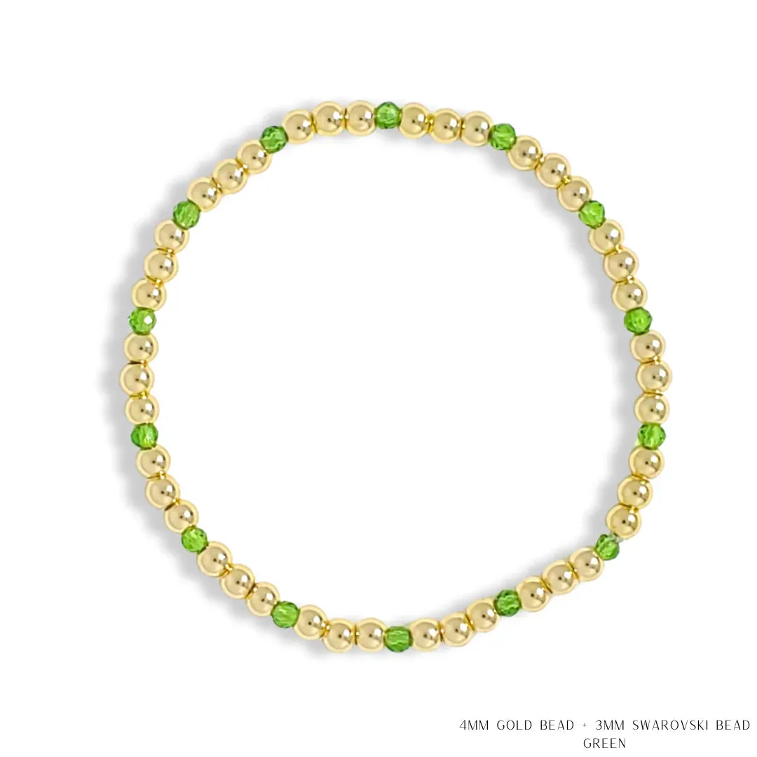 Gold Filled & Crystal Beaded Bracelets Style 1