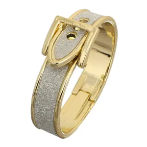 Gold Glitter Belt Buckle Hinged Bracelet
