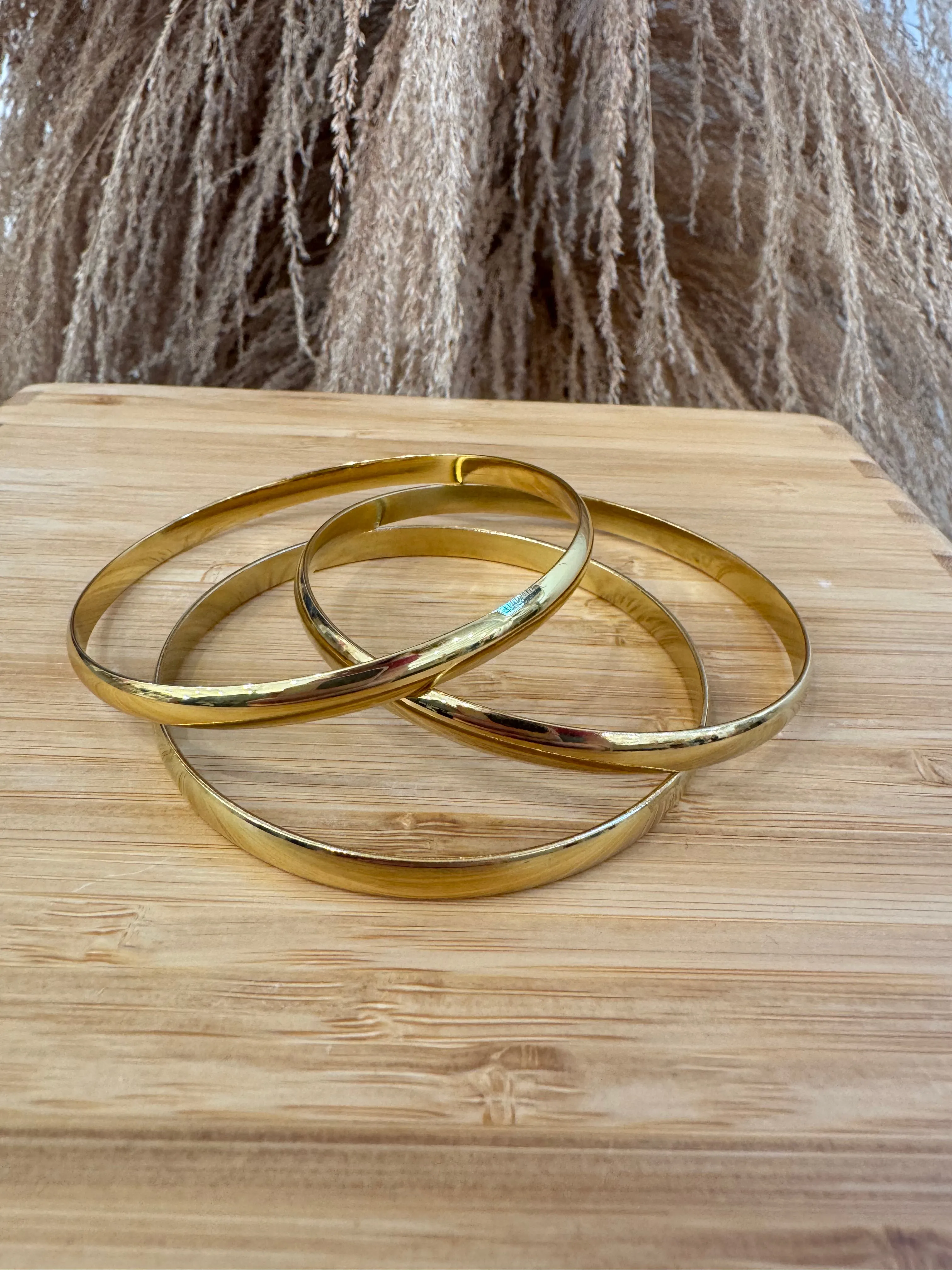 Gold Goddess Bangle Bracelet Set - Thick