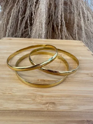 Gold Goddess Bangle Bracelet Set - Thick