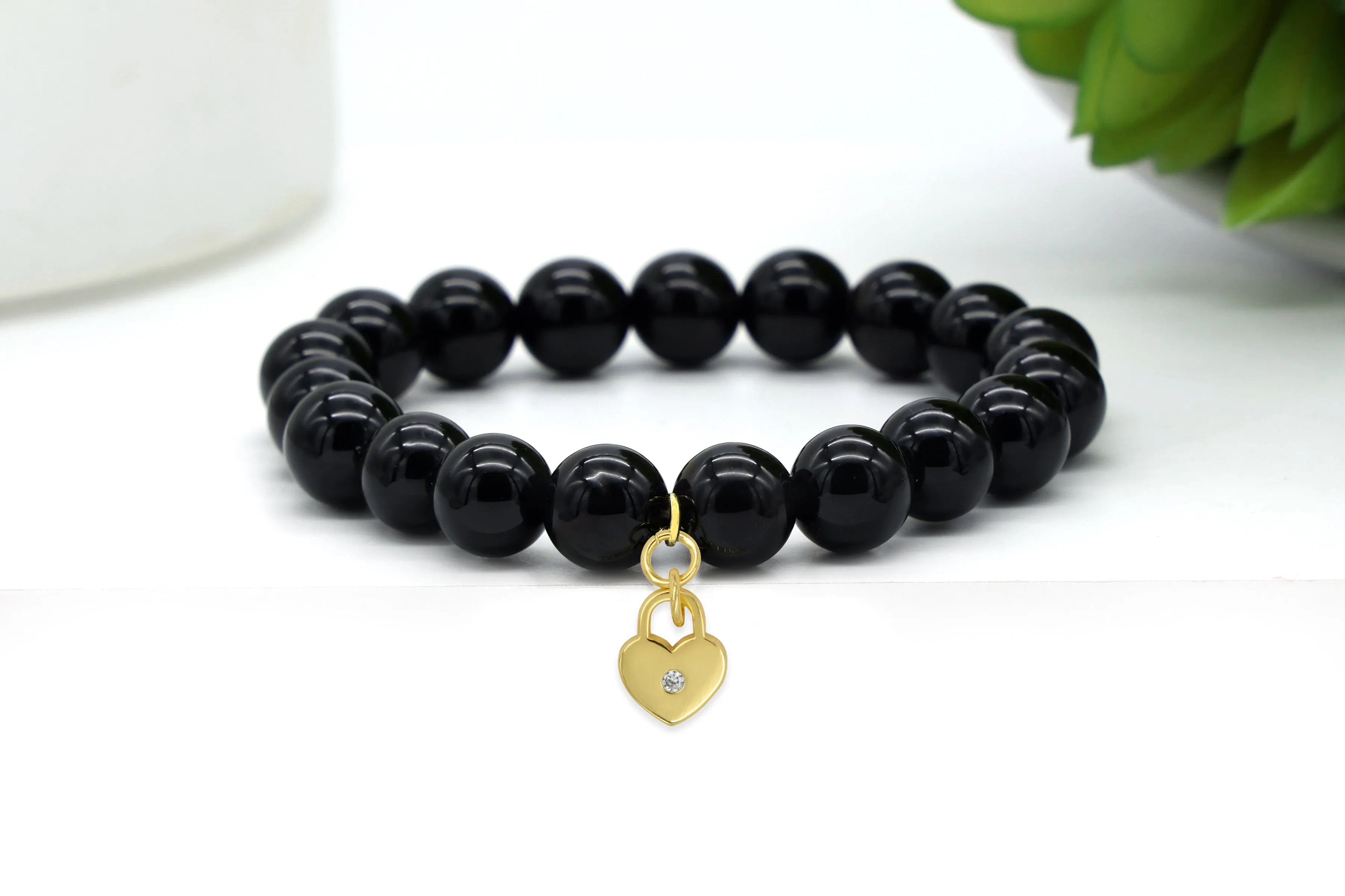 Gold Heart Lock Charm