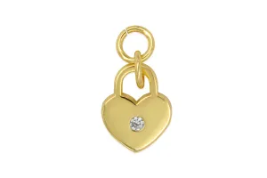Gold Heart Lock Charm