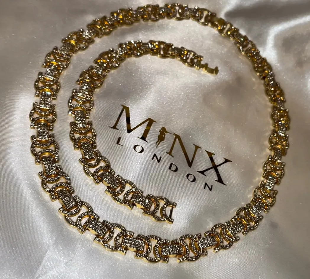 Gold Iced Out Chain | Iced Out Necklace | Iced Out Bracelet