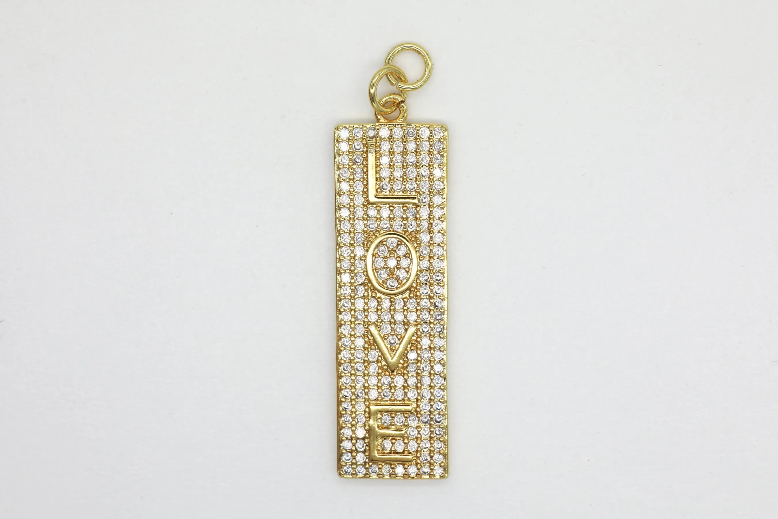 Gold Pave Long Love Charm